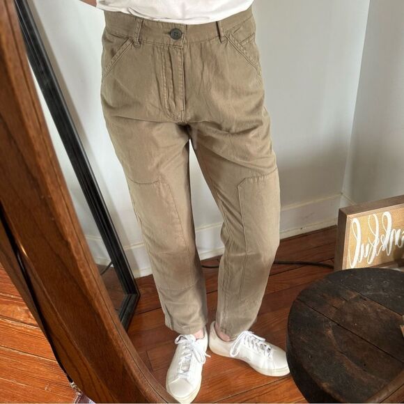NWT Current/Elliott Women Sz 30 Linen Blend The Worker Straight Leg Cargo Pants - Picture 2 of 15